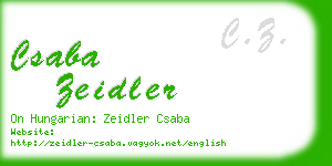 csaba zeidler business card